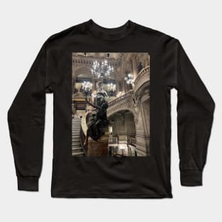 Bronze torchiere statues of the grand staircase of the Opéra Garnier Long Sleeve T-Shirt